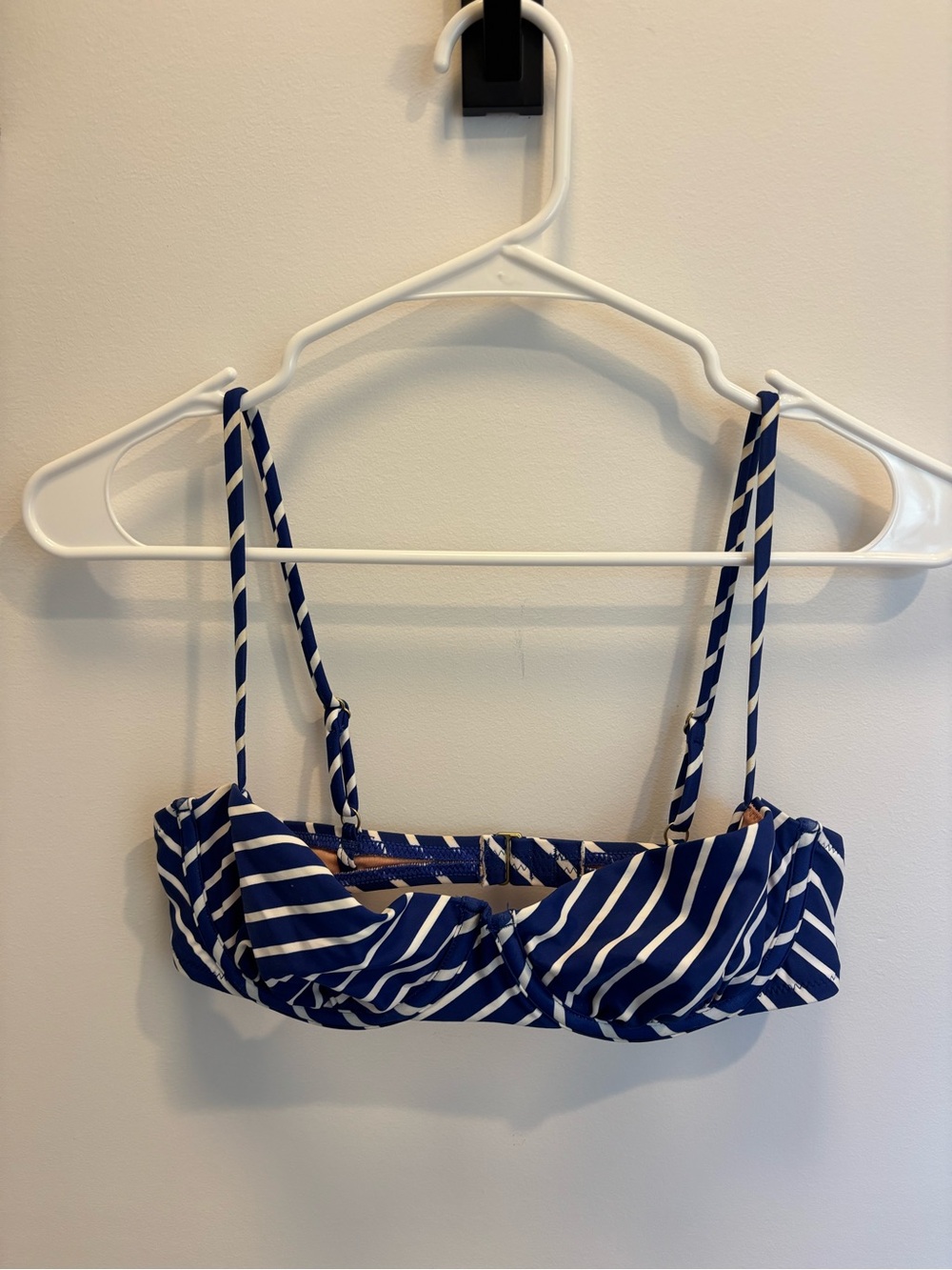 J. Crew Navy and White Striped Bikini Top